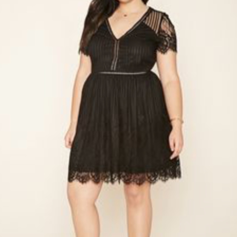 Forever 21 Plus Black Lace Dress